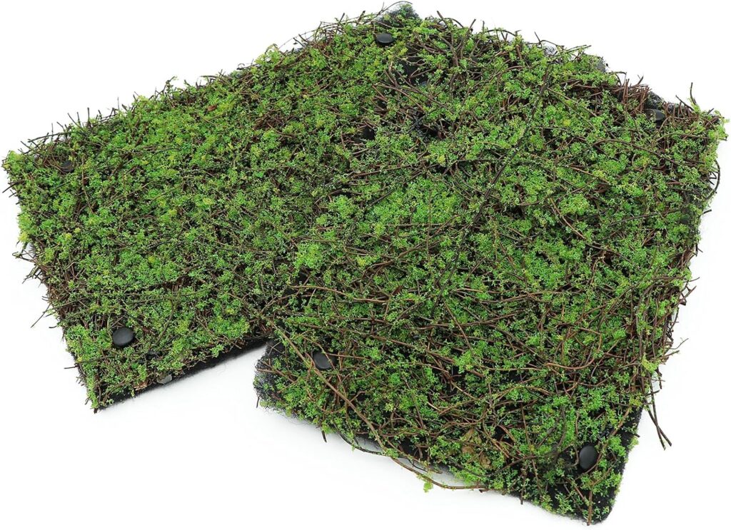 AQUA KT Terrarium Moss Background Backdrop Wall Artificial Reptile Amphibian Cage Decoration for Lizard Bearded Dragon Snake Frog Chameleon Climbing, Pack of 2
