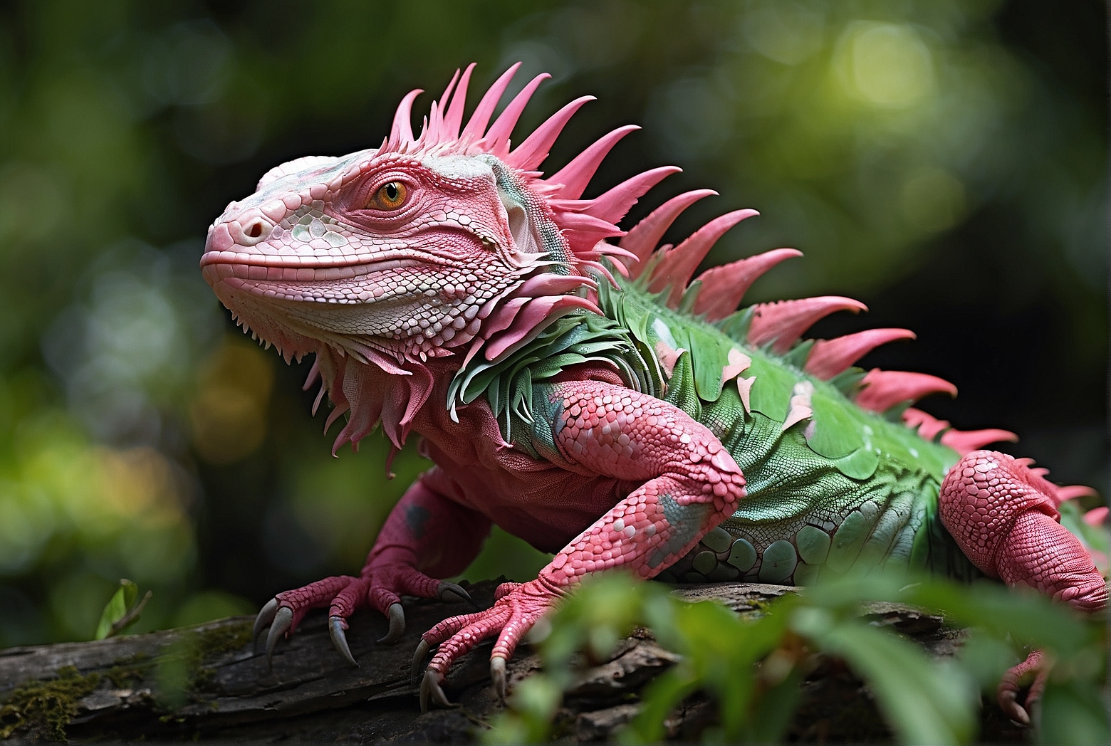 The Pink and Green Iguana